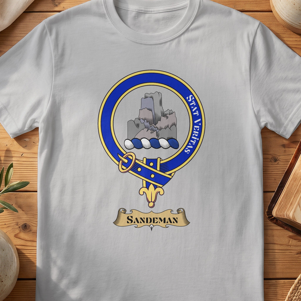 Sandeman Scottish clan crest T-shirt in Sport Grey