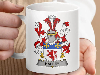 Haffey Irish Family Crest Unique Design Novelty Gift Mug - Celtic Ancestry Gifts