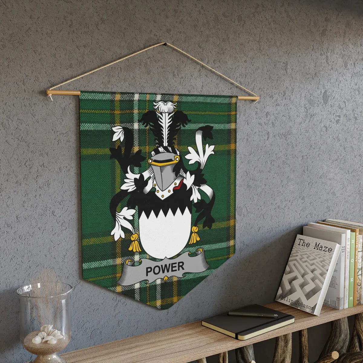 Family Crest Green Plaid Wall Hanging Banner product