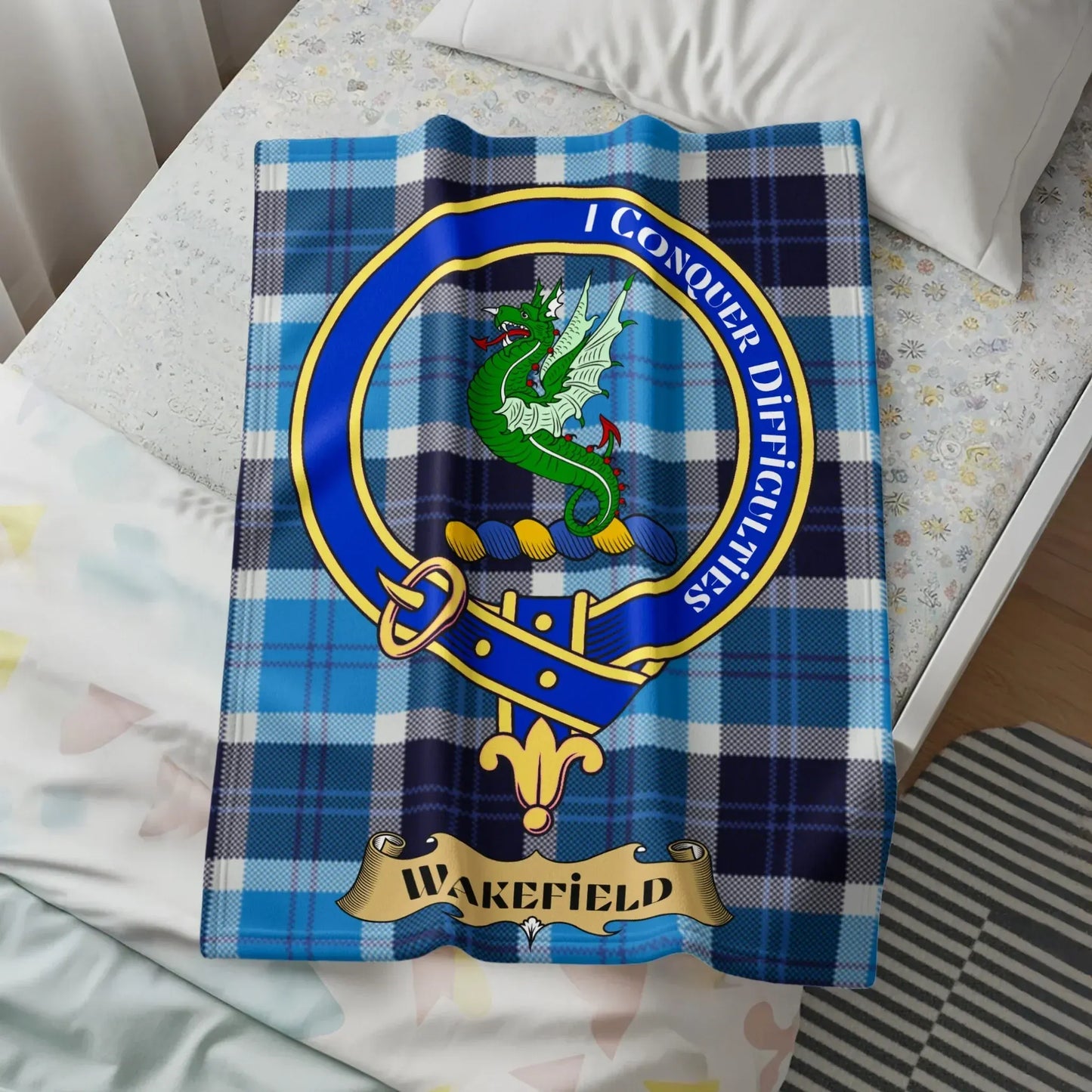 I Conquer Difficulties Wakefield Plaid Blanket product