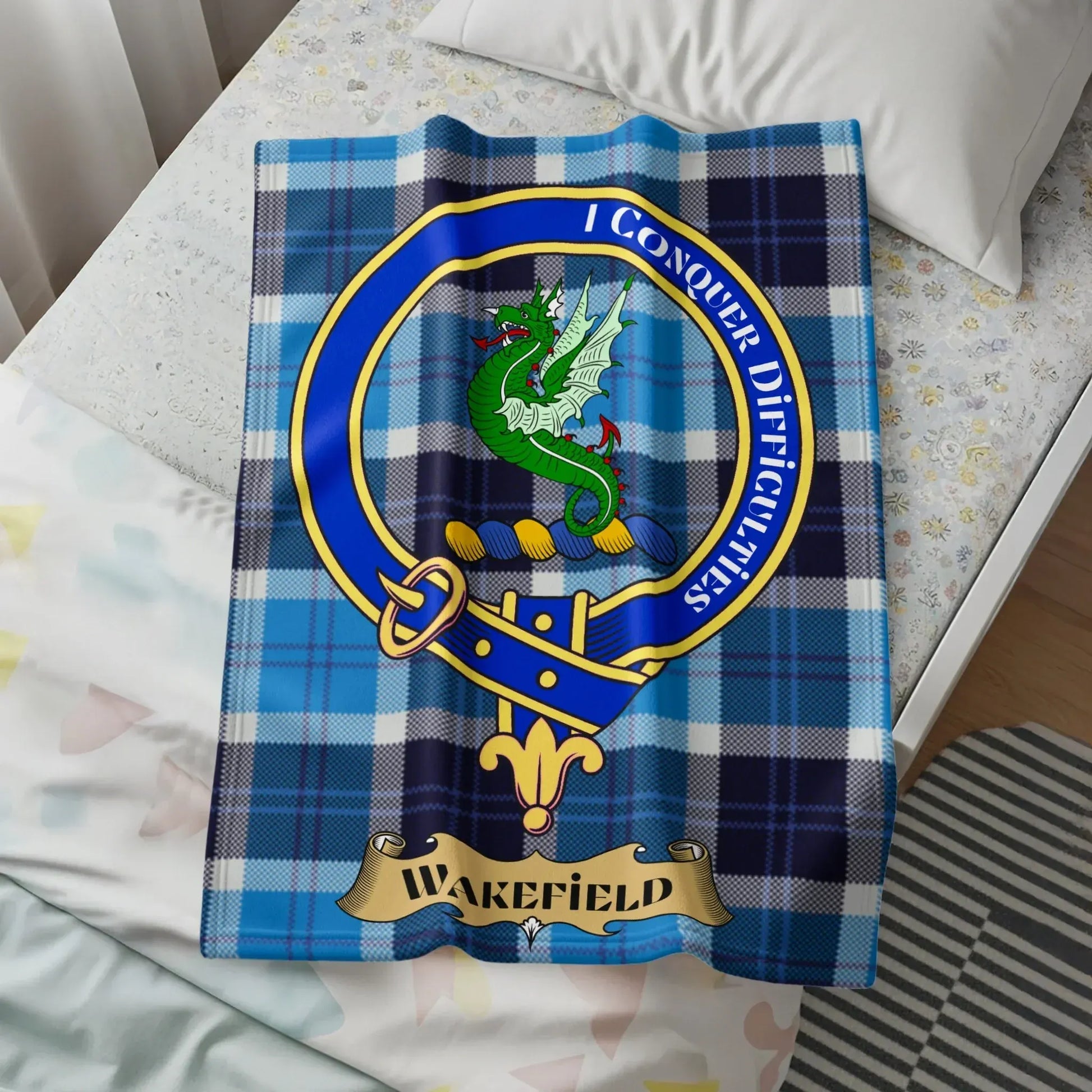 I Conquer Difficulties Wakefield Plaid Blanket product