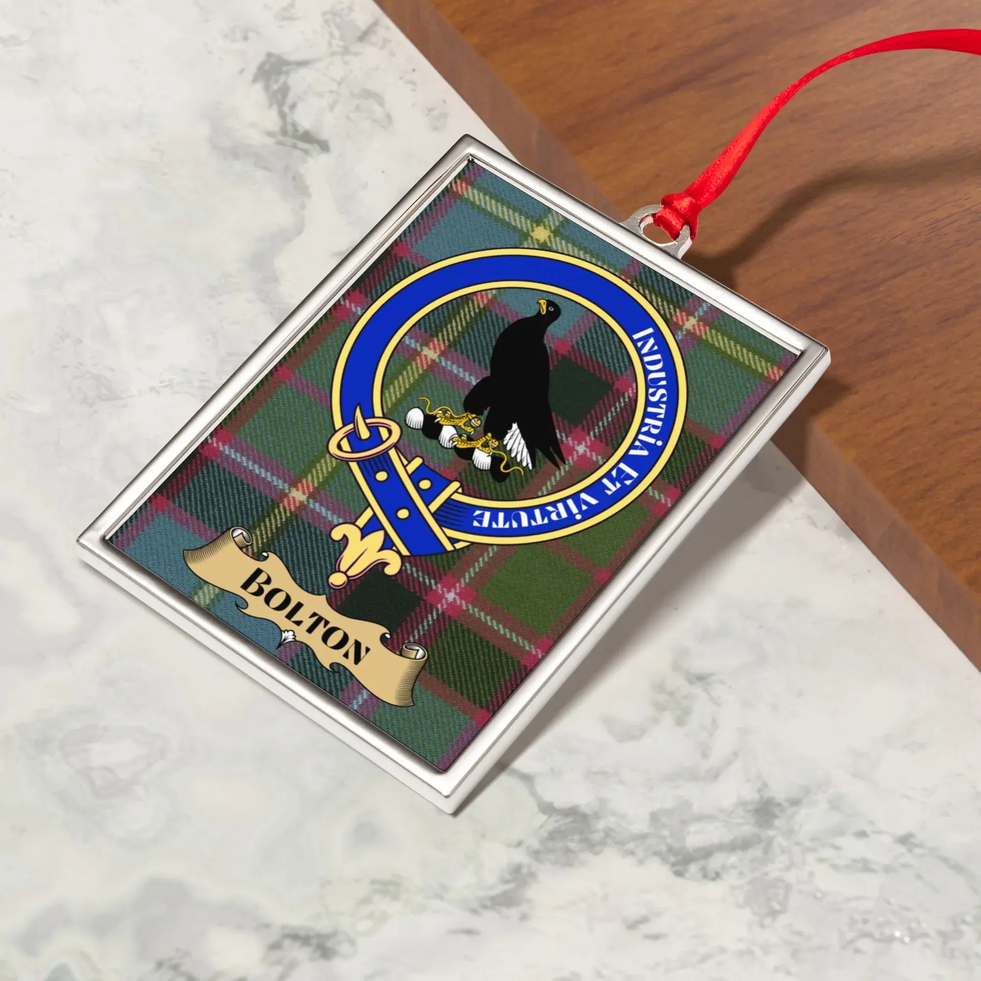 Bolton Plaid Crest Hanging Ornament product