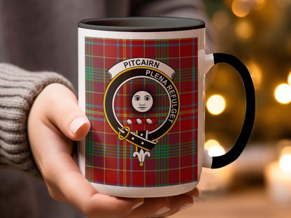 Pitcairn Clan Crest Red Tartan Chic Mug - Living Stone Gifts