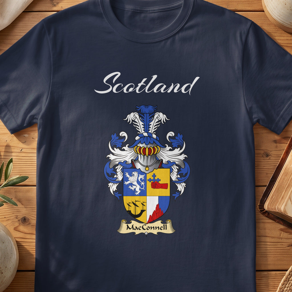 MacConnell Scottish family shield T-shirt in Navy