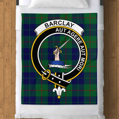 Barclay Clan Scottish Tartan Crest Throw Blanket - Living Stone Gifts