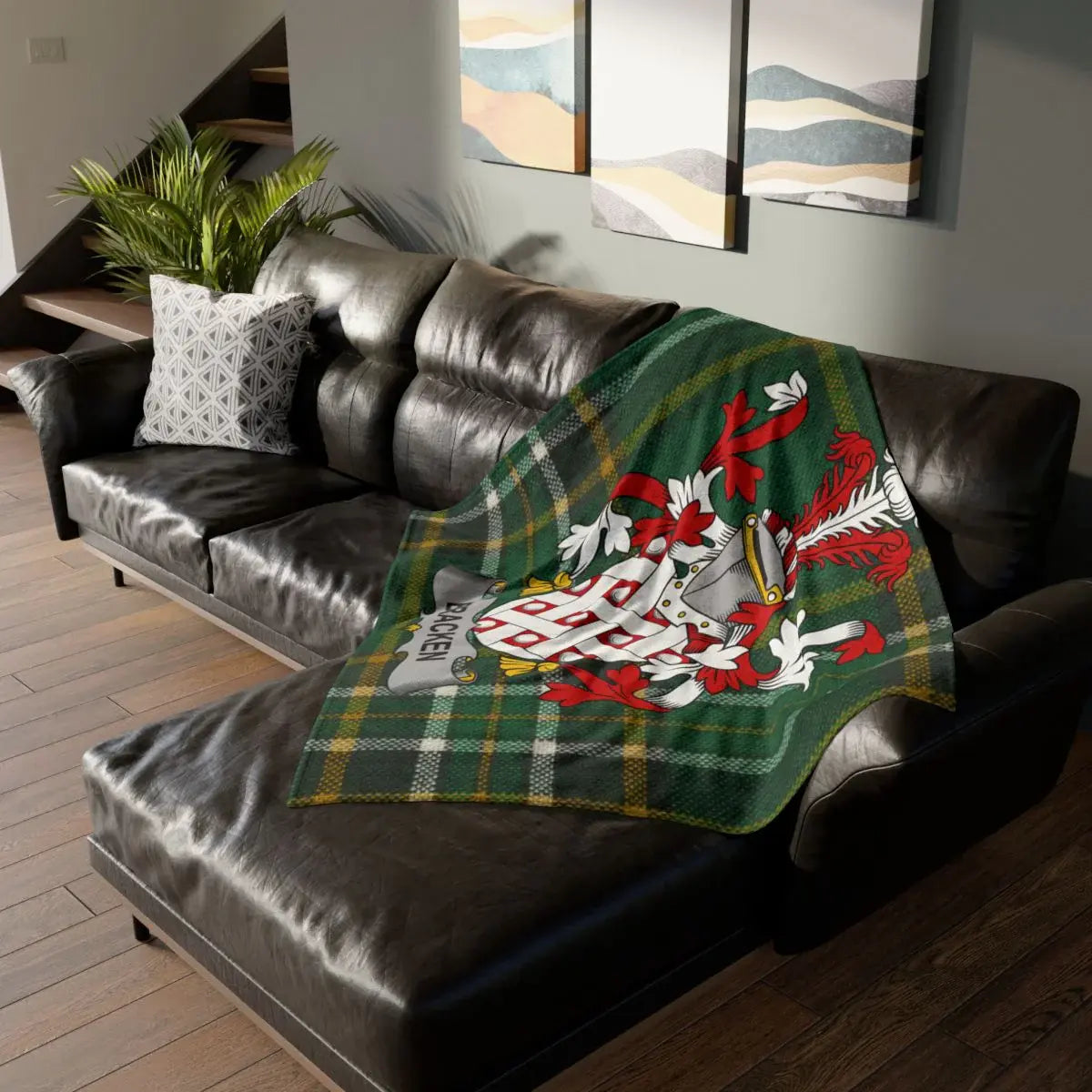 Highland Tartan Personalized Family Crest Blanket product