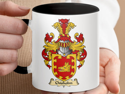 Clan Chisholm Scottish Coat of Arms Accent Coffee Mug - Living Stone Gifts