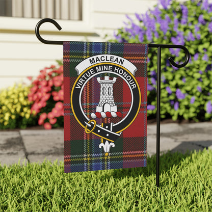 MacLean Clan Scottish Tartan Crest Garden Flag