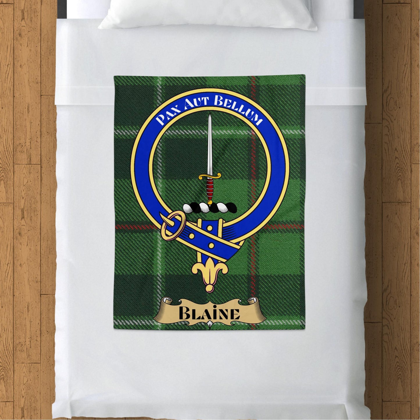 Blaine Crest Pax Aut Bellum Scottish Tartan Throw Blanket - Living Stone Gifts