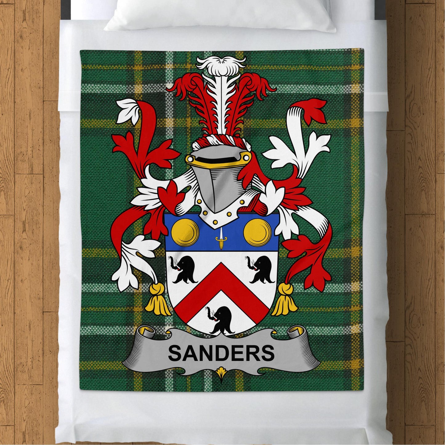 Sanders Surname Irish Tartan Throw Blanket - Living Stone Gifts