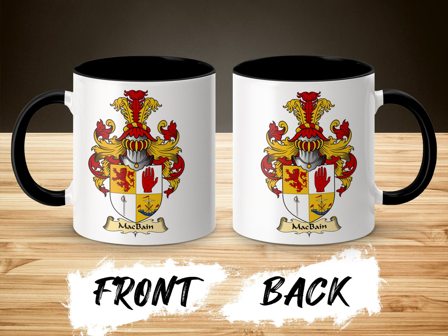 MacBain Family Crest Heraldic Emblem Coffee Mug - Living Stone Gifts