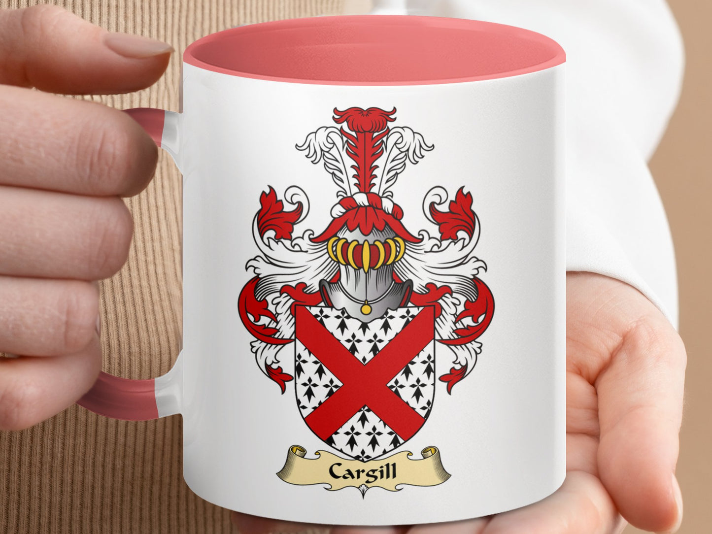 Clan Cargill Scottish Coat of Arms Accent Mug - Living Stone Gifts