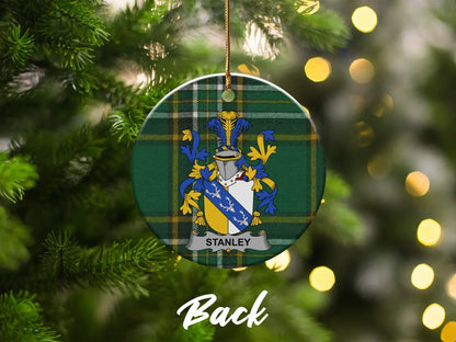 Stanley Surname Irish Coat Of Arms Ceramic Ornament