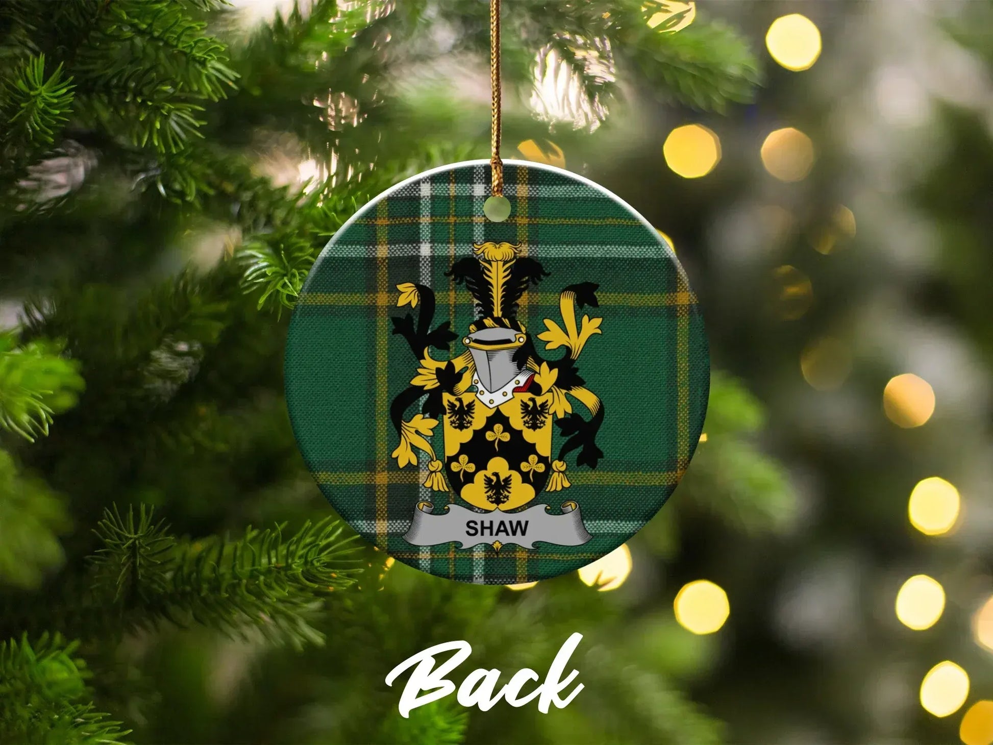 Shaw Family Crest Christmas Tree Ornament product type