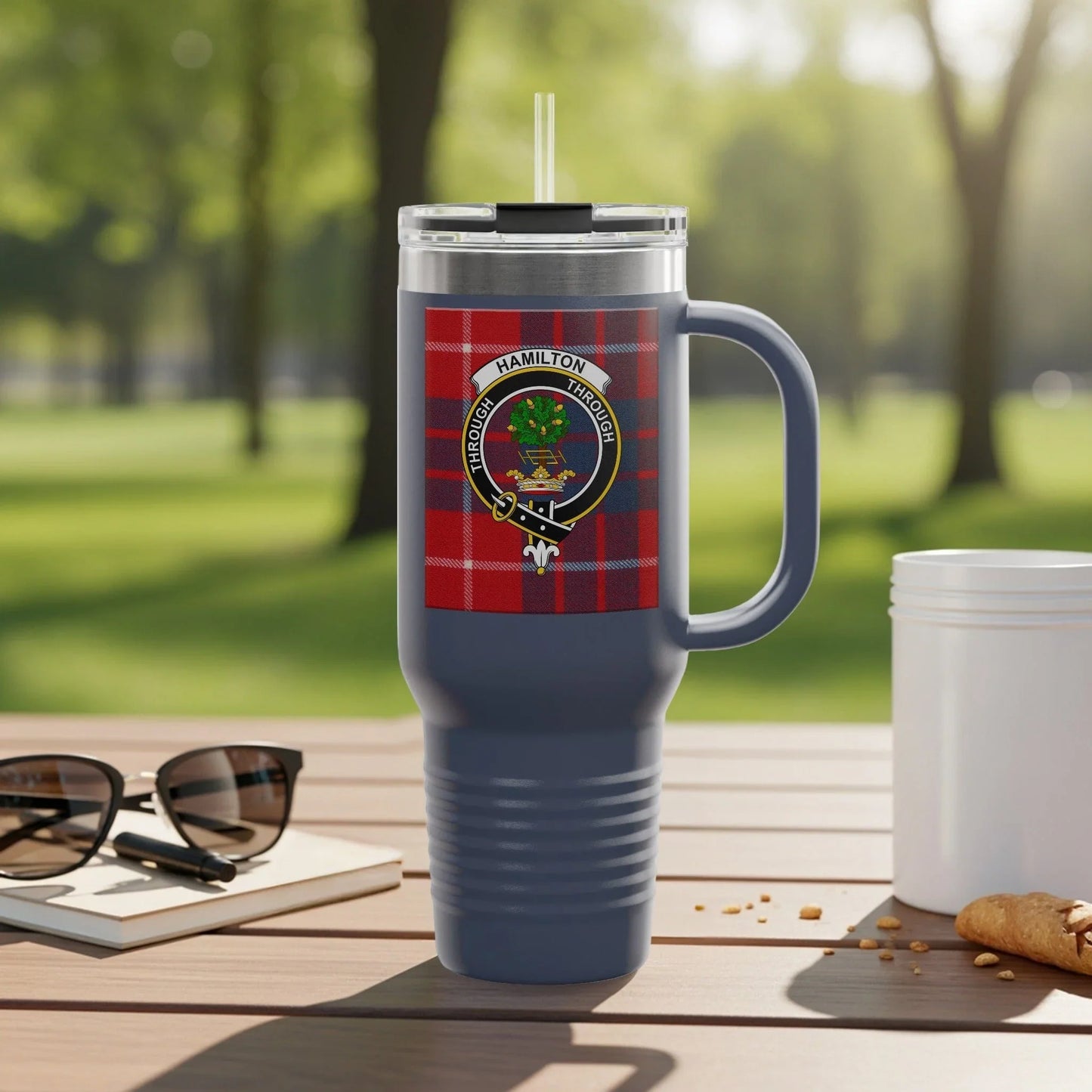 Hamilton Themed Tartan Insulated Travel Mug Product