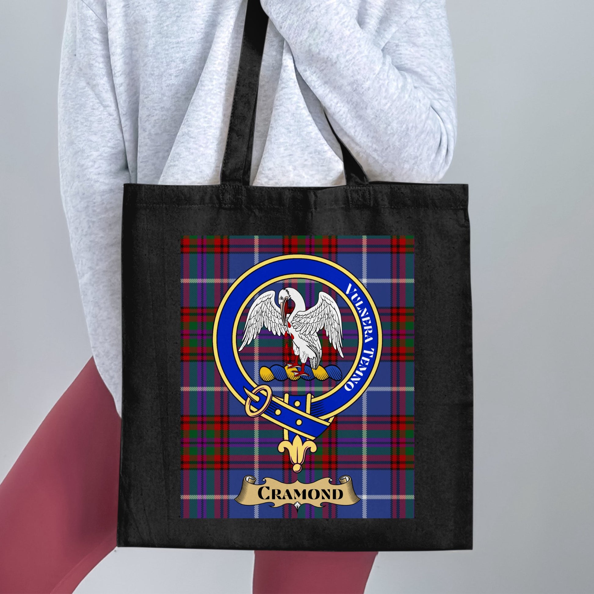 Cramond Clan Scottish Tartan Crest Tote Bag - Living Stone Gifts