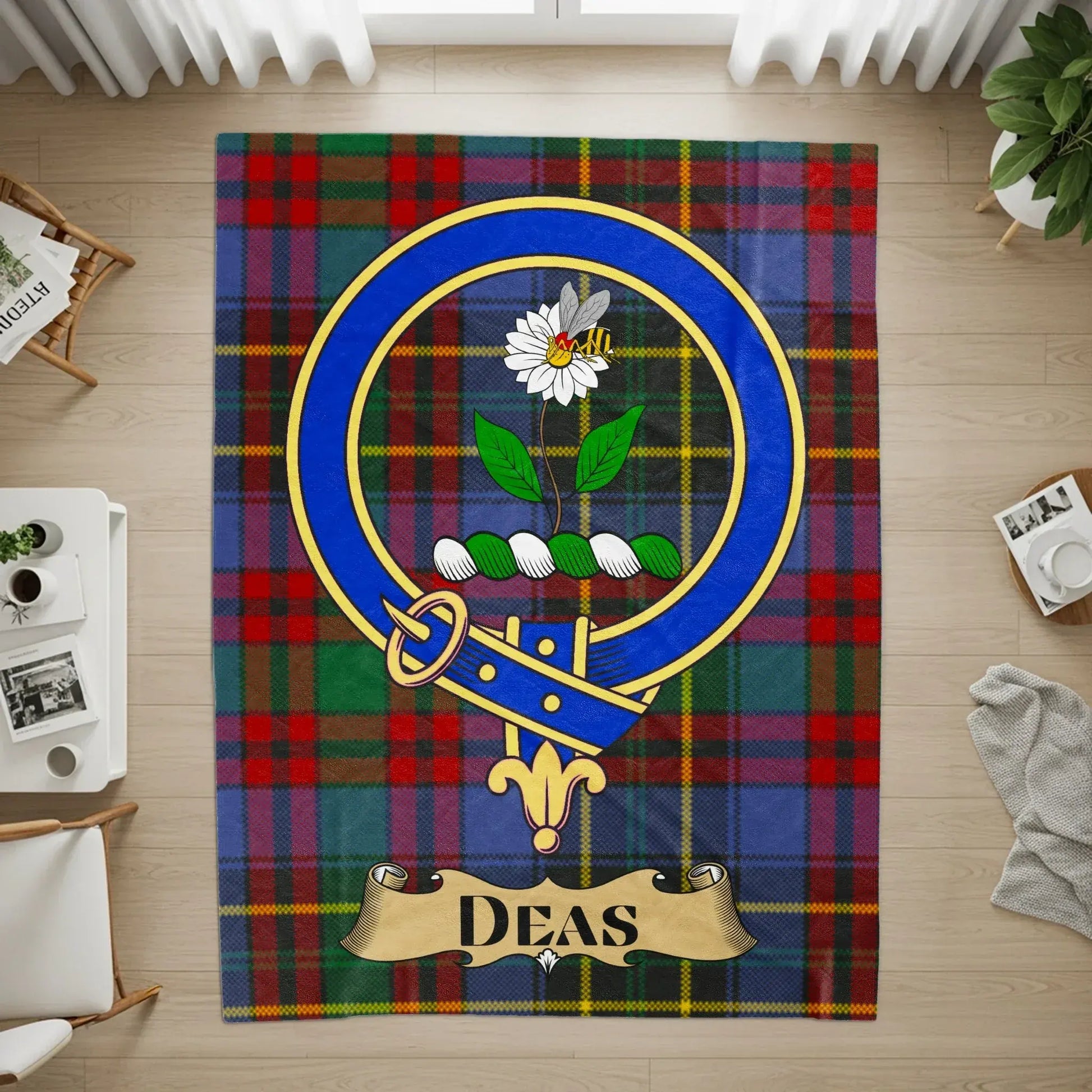 Deas Family Crest Tartan Plaid Design Rug product