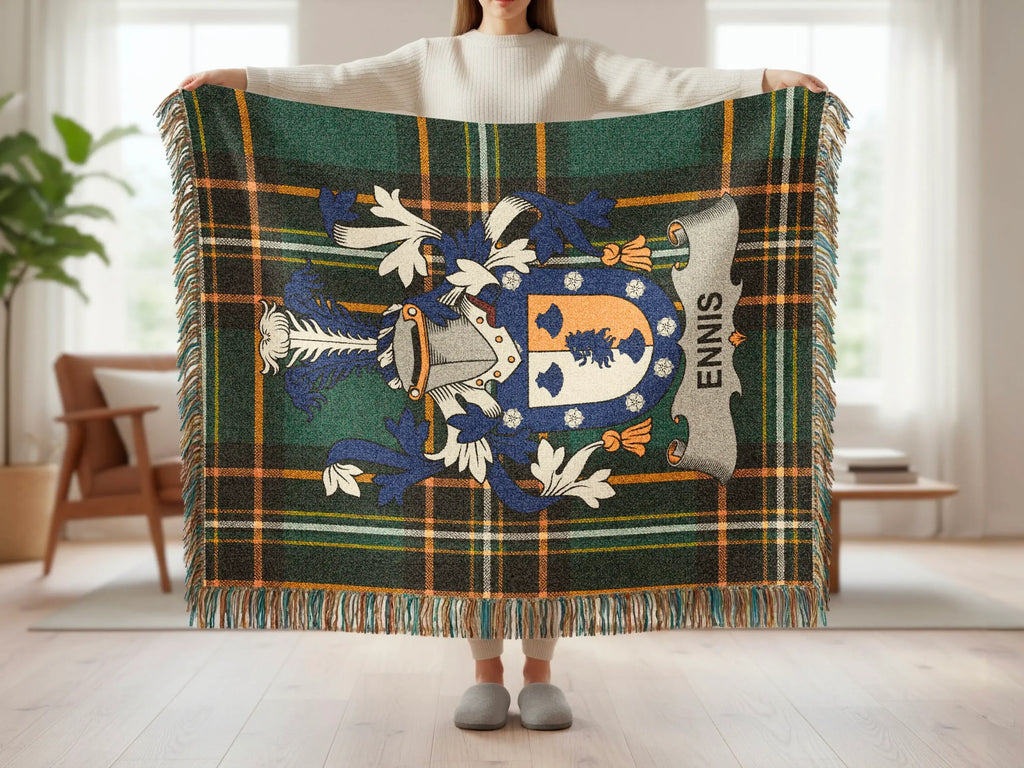 Ennis Family Crest Plaid Pattern Blanket product type
