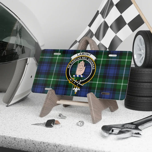 Lamont Family Crest Tartan Plaid License Plate product