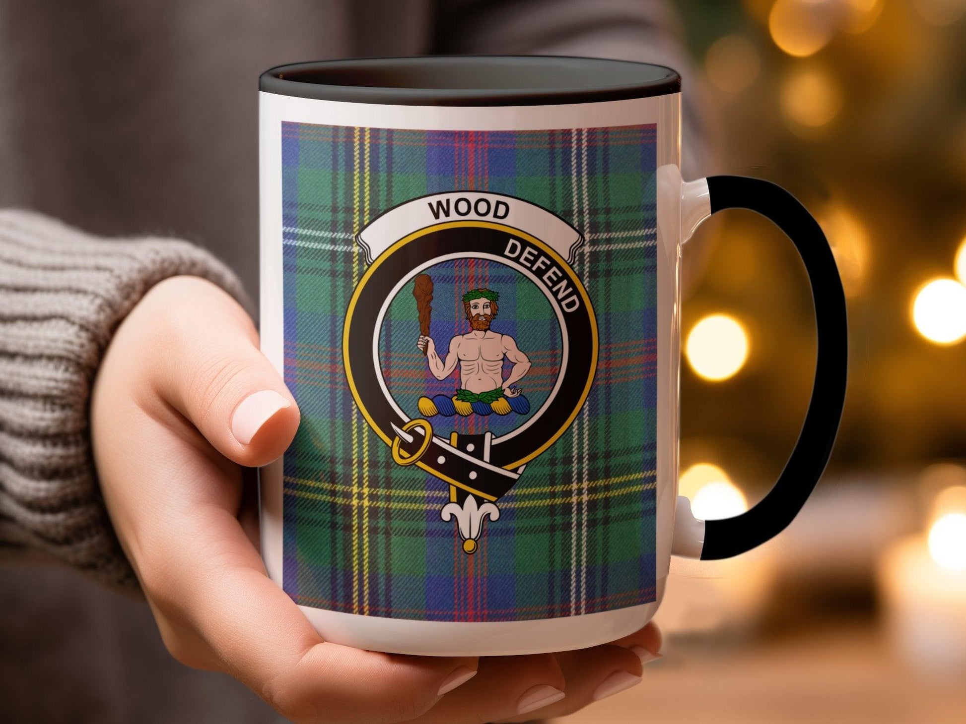 Wood Scottish Clan Crest Gatherings Tartan Mug - Living Stone Gifts