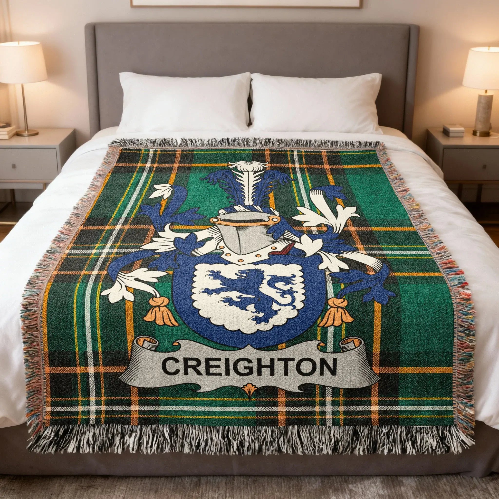 Creighton Plaid Crest Pattern Home Decor Throw product type