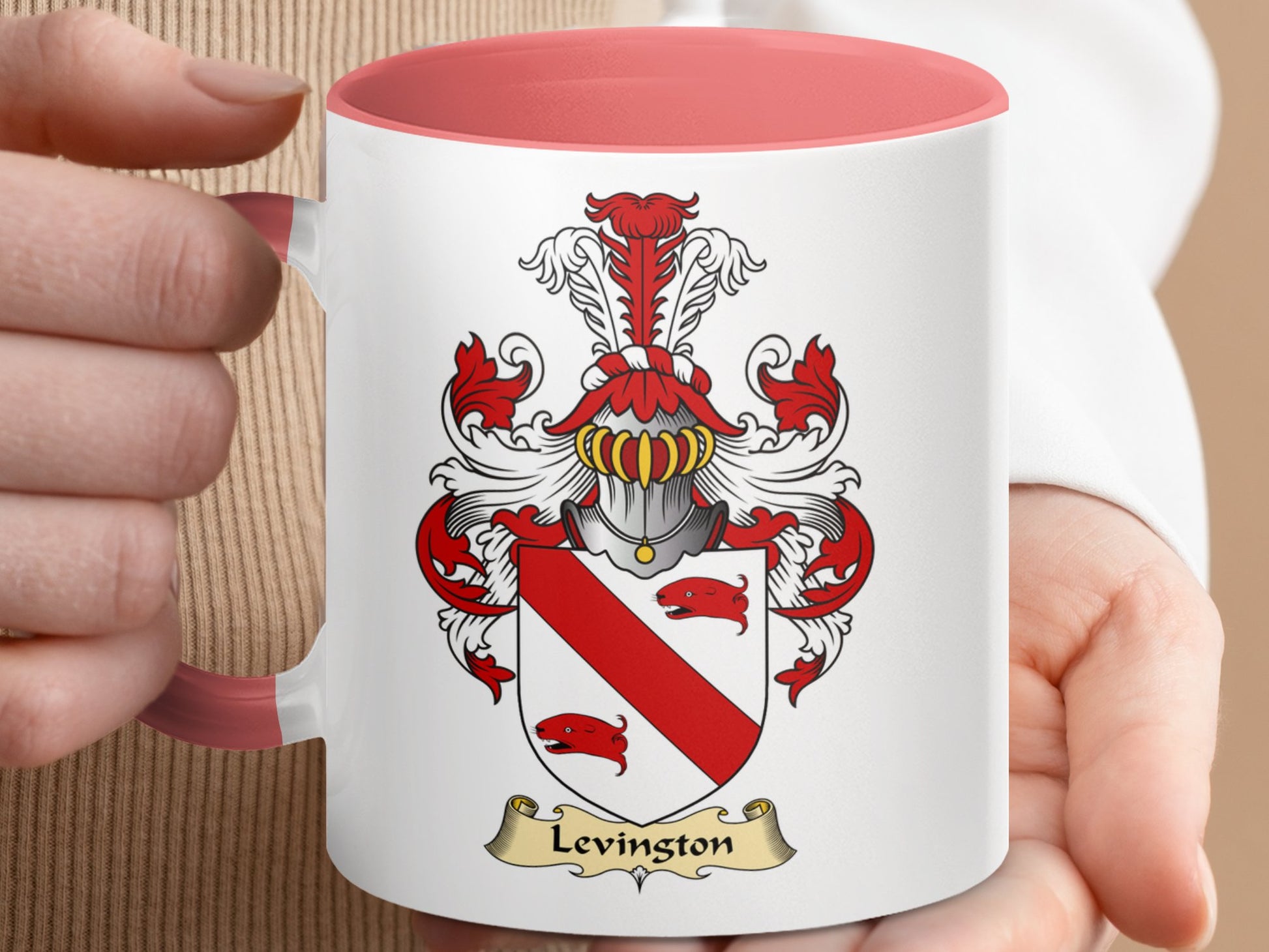 Clan Levingston Scottish Coat of Arms Accent Mug - Living Stone Gifts