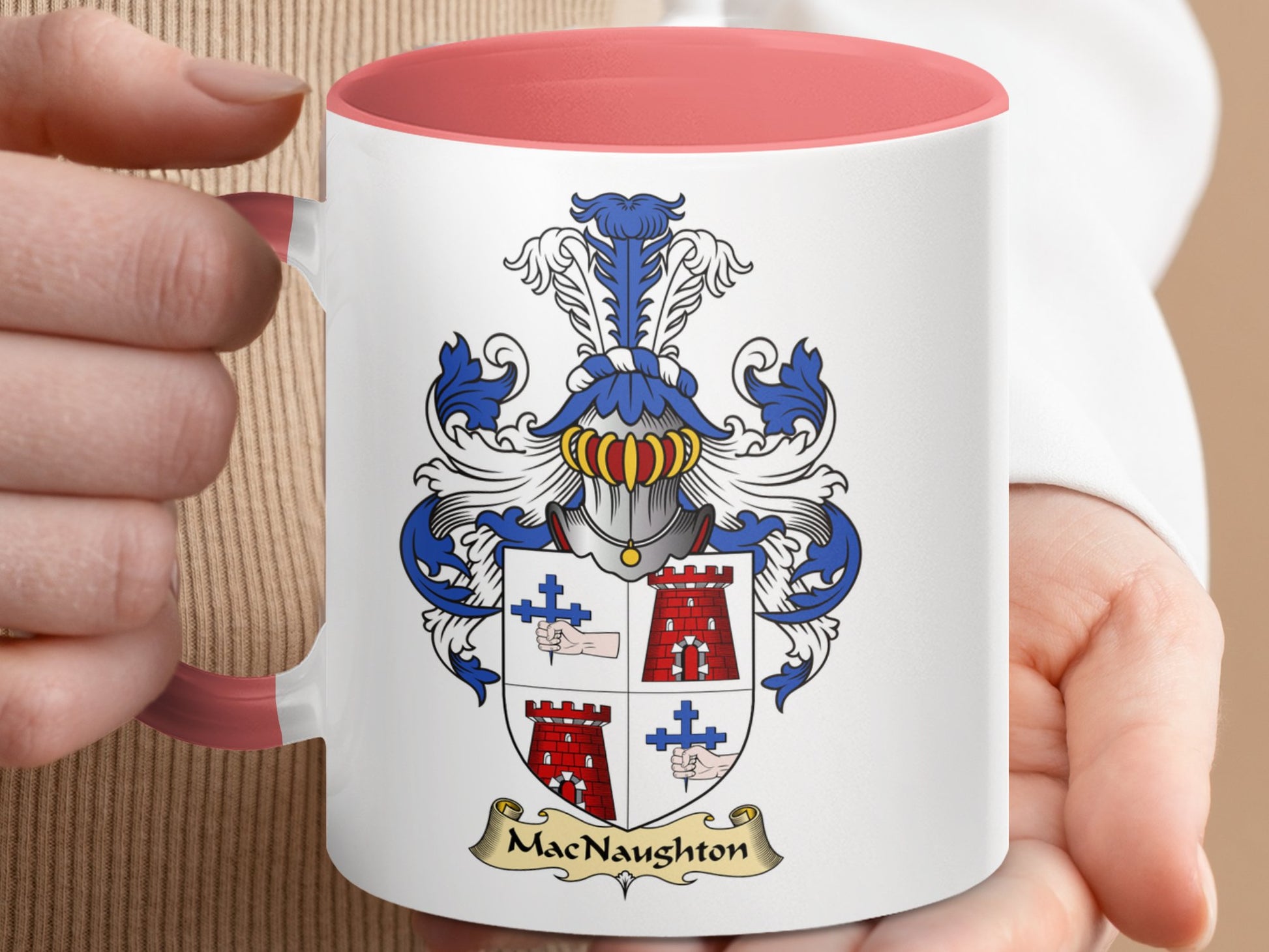 MacNaughton Scottish Clan Coat of Arms Accent Coffee Mug - Living Stone Gifts