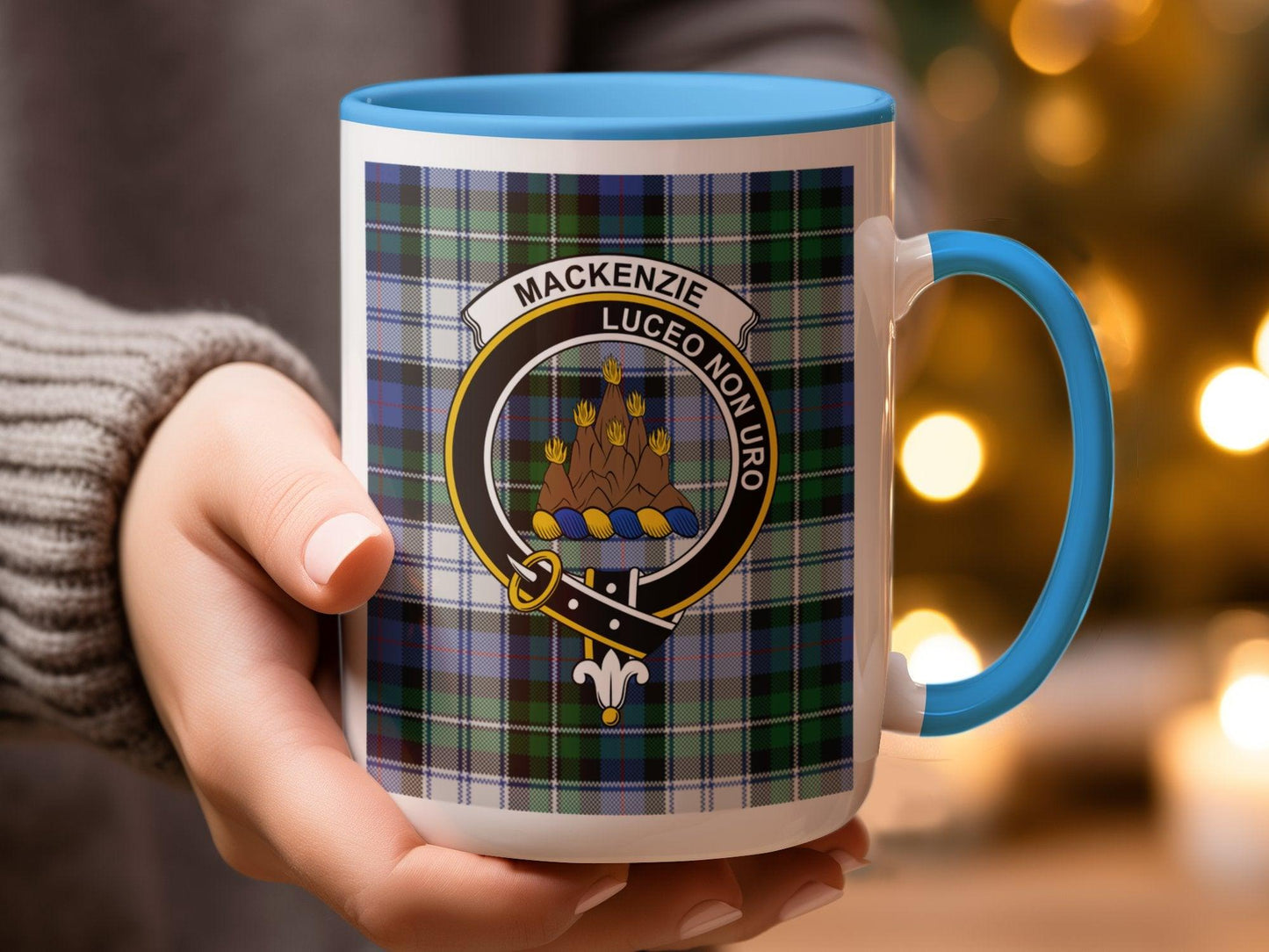 Elegant Mackenzie Crest Clan Tartan Plaid Design Mug - Living Stone Gifts