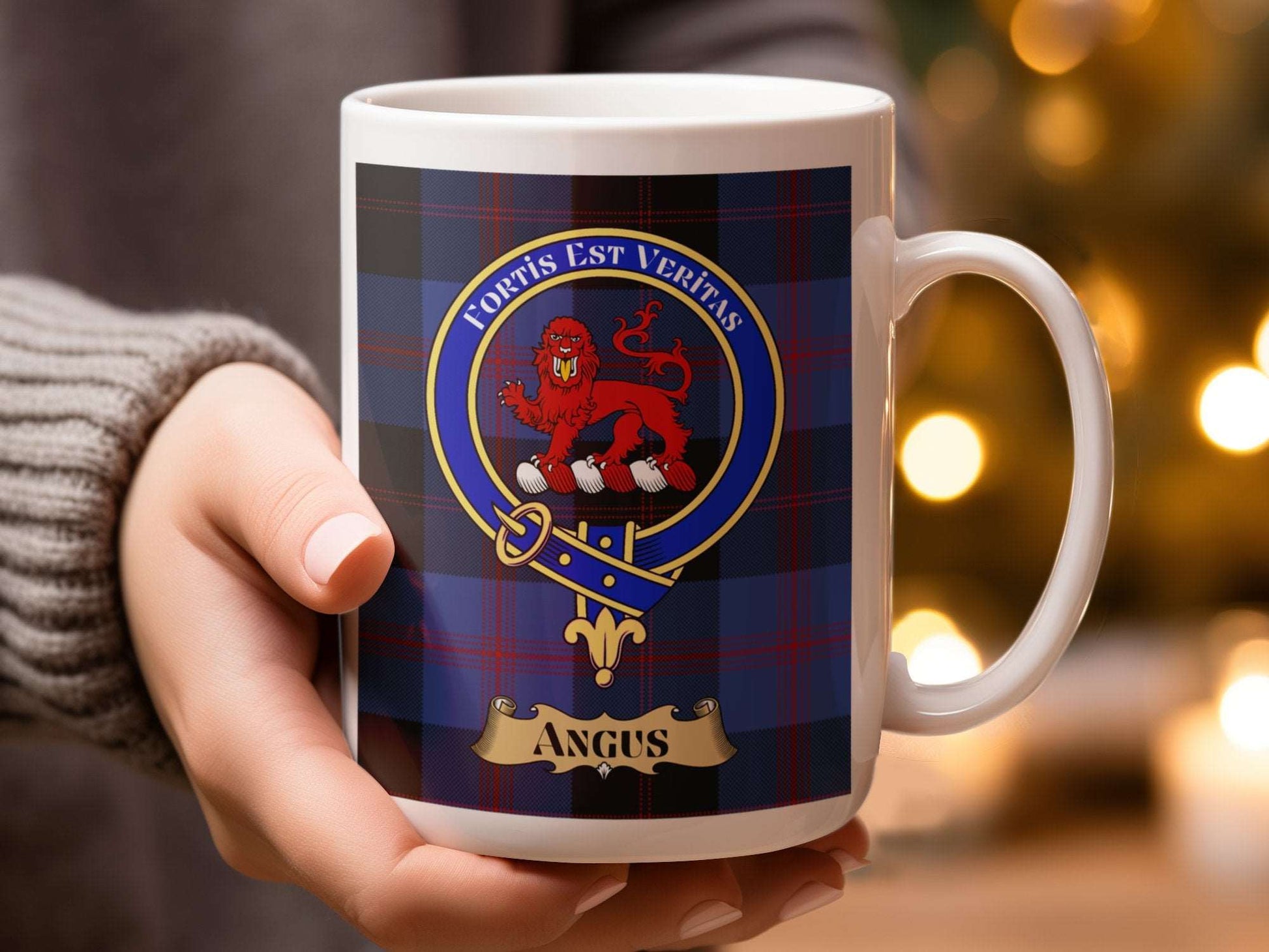 Angus Crest Plaid Design Loyalty Honor Truth Mug - Living Stone Gifts