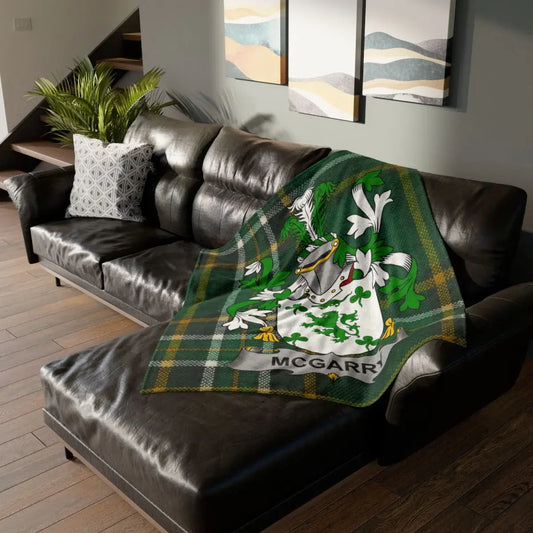 McGarr Plaid Custom Family Crest Green Blanket product