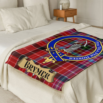 Clan Brymer Crest Scottish Tartan Throw Blanket - Living Stone Gifts