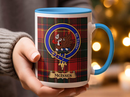 McInnes Clan Crest Scottish Tartan Plaid Design Mug - Living Stone Gifts