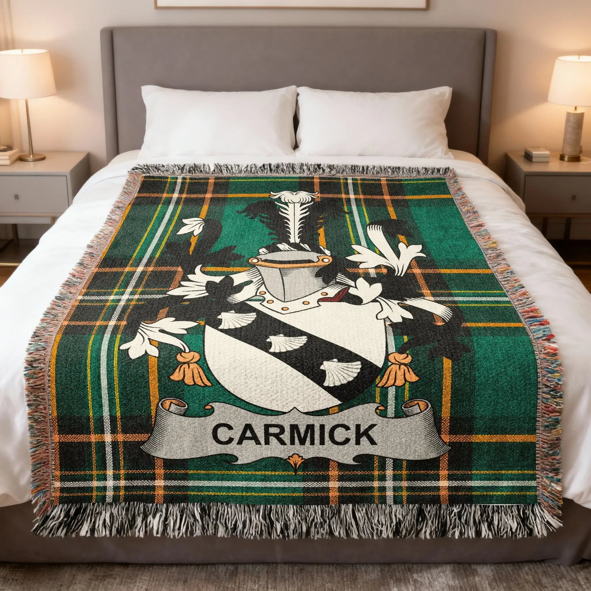 Carmick Family Crest Tartan Green Throw product type