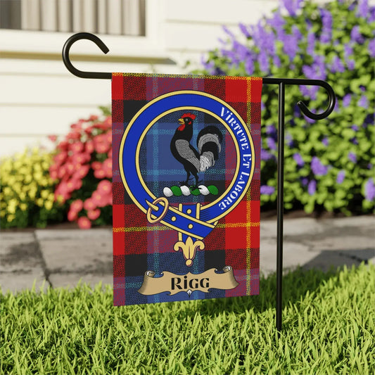 Rigg Family Crest Virtute et Labore Garden Flag product type