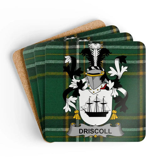 Driscoll Family Crest Tartan Plaid Square Coasters product