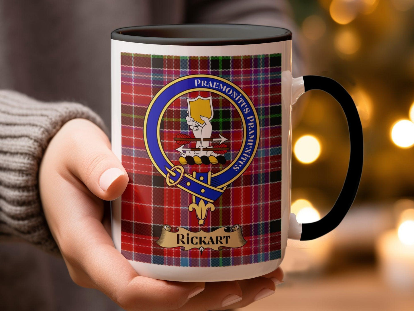 Rickart Scottish Clan Crest Tartan Pattern Mug - Living Stone Gifts