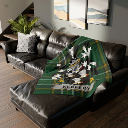 Kennedy Surname Irish Coat Of Arms Tartan Blanket