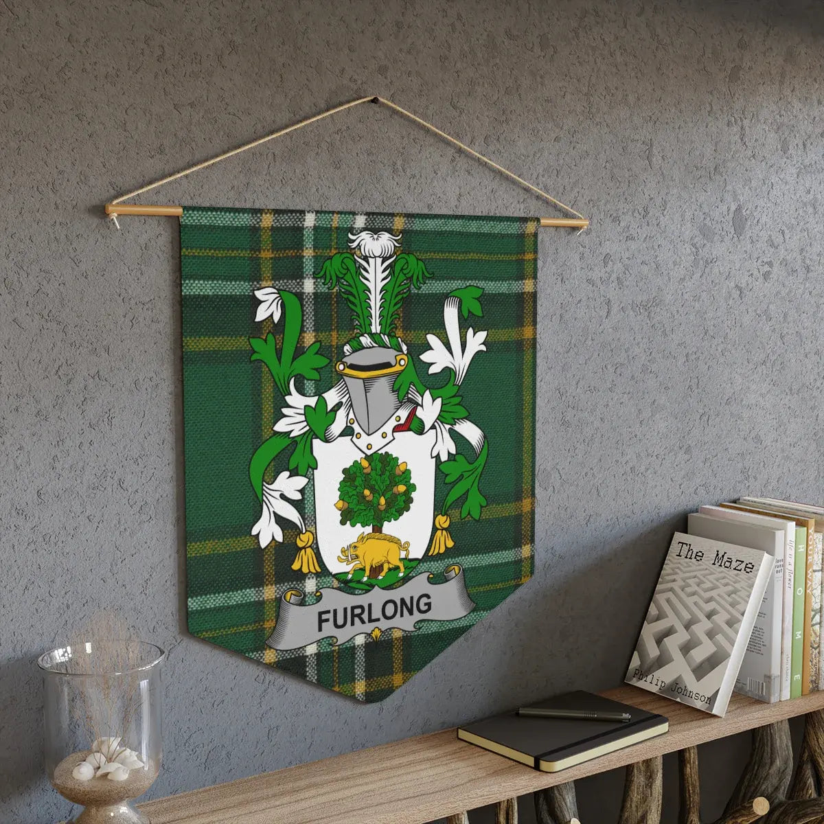 Heraldic Furlong Family Crest Wall Hanging Banner product type