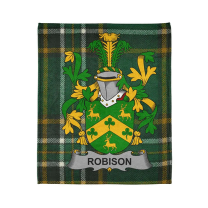Robison Family Crest Green Plaid Blanket product