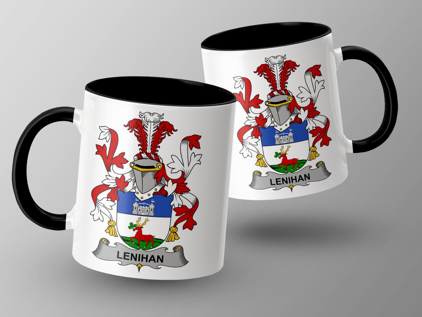 Lenihan Surname Irish Coat of Arms Crest Mug - Living Stone Gifts