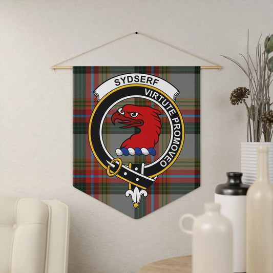 Family Crest with Eagle Emblem on Tartan Background product type