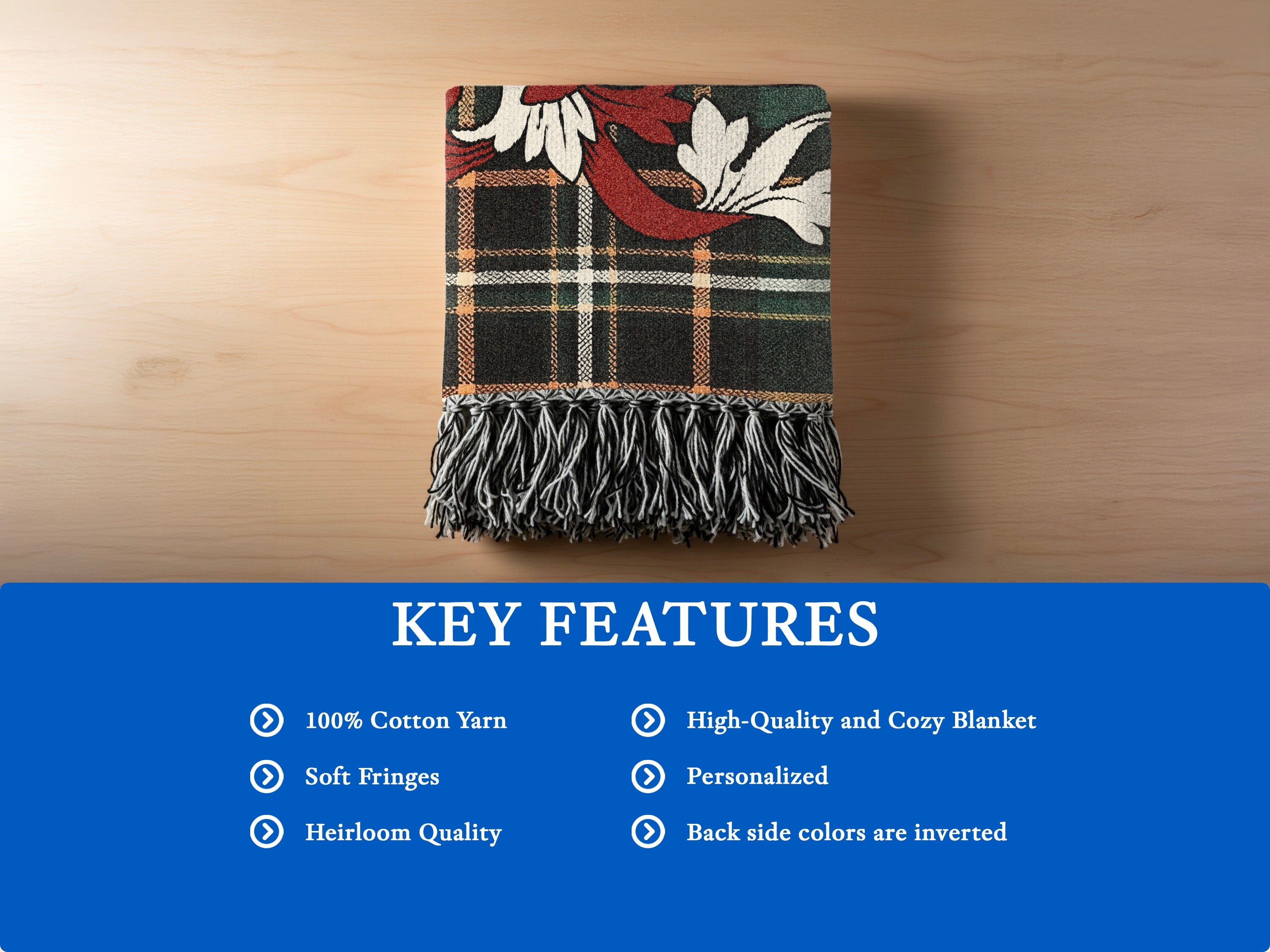 Byrne woven blanket cotton texture and decorative fringe detail