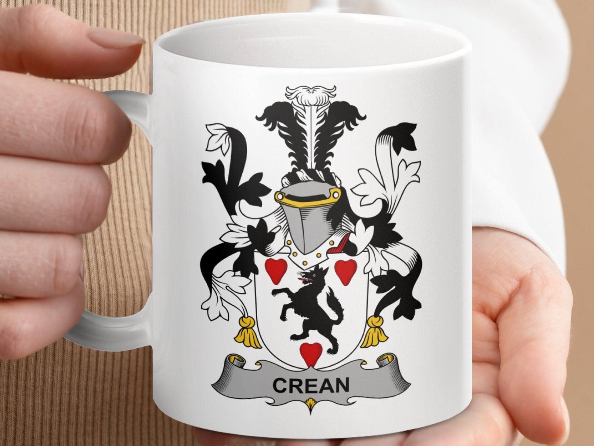 Crean Surname Irish Family Crest Mug - Celtic Ancestry Gifts