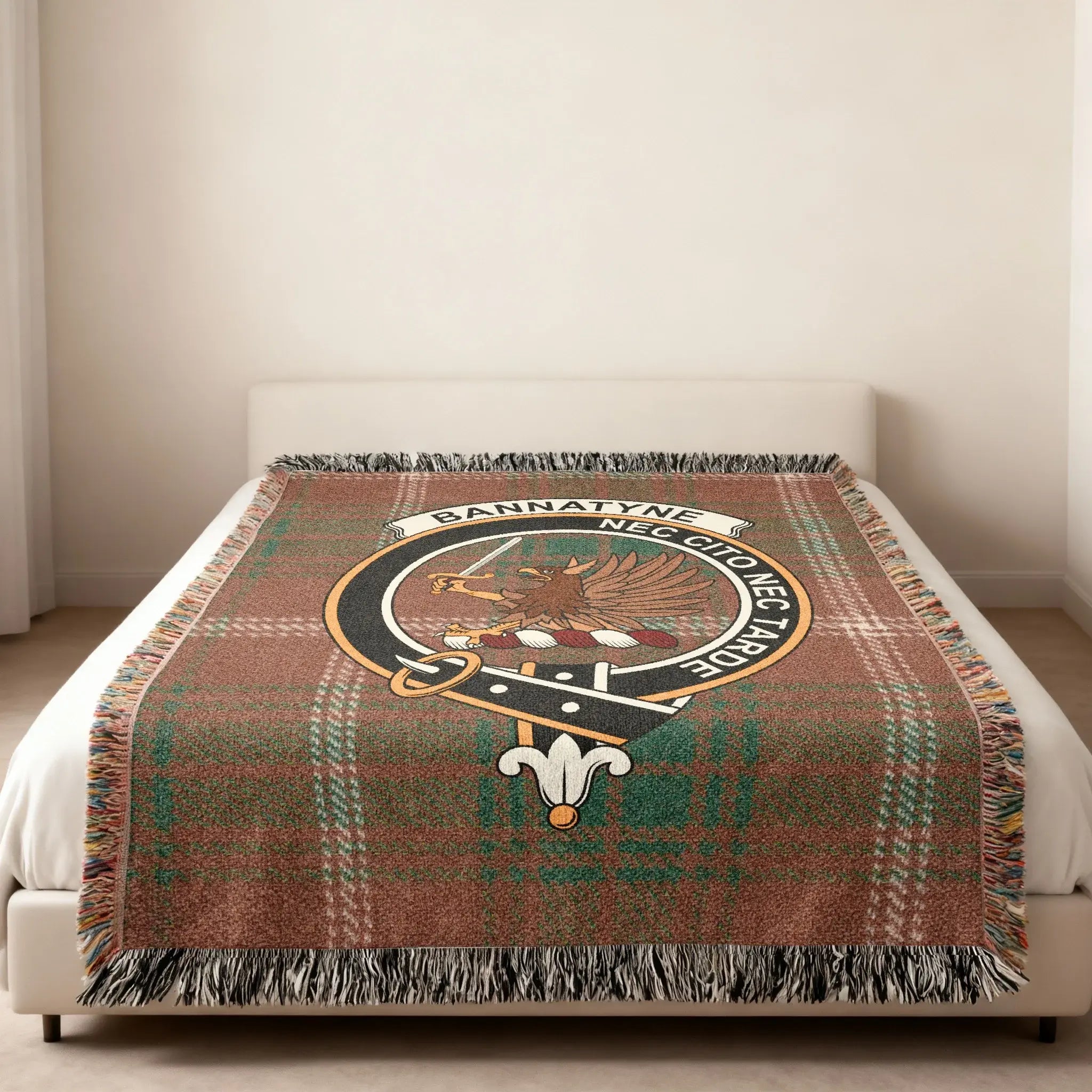 Bannatyne Nec Cito Nec Timidè Crest Throw Blanket