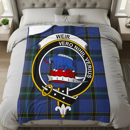 Weir Clan Crest Blue Tartan Vero Nihil Verius blanket product