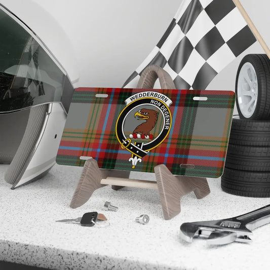 Wedderburn Monogram Plaid Design License Plate product