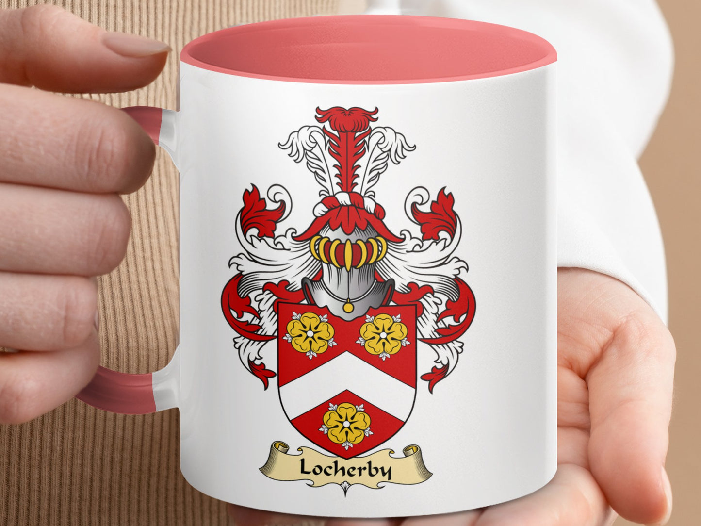 Locherby Family Crest Scottish Emblem Accent Mug - Living Stone Gifts