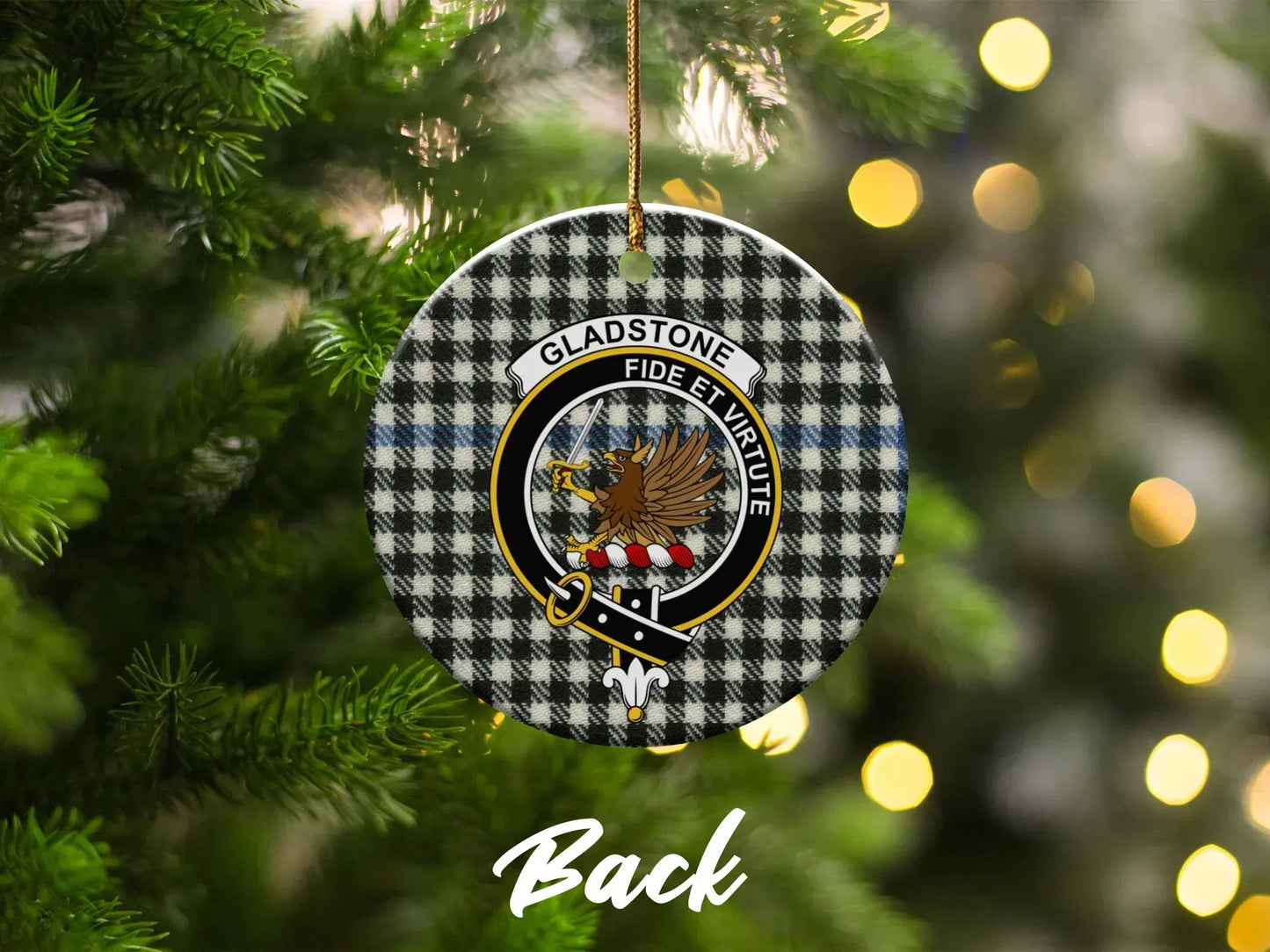 Christmas Tree Plaid Ornament Family Crest product type