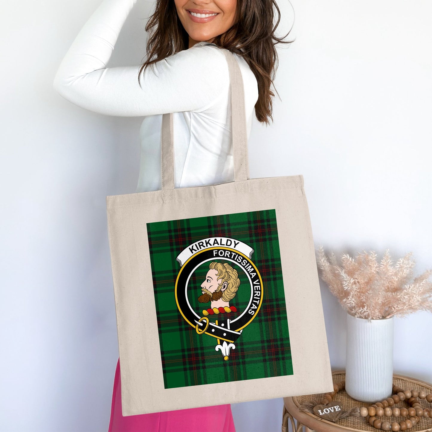 Kirkaldy Fortissima Veritas Scottish Crest Tote Bag - Living Stone Gifts