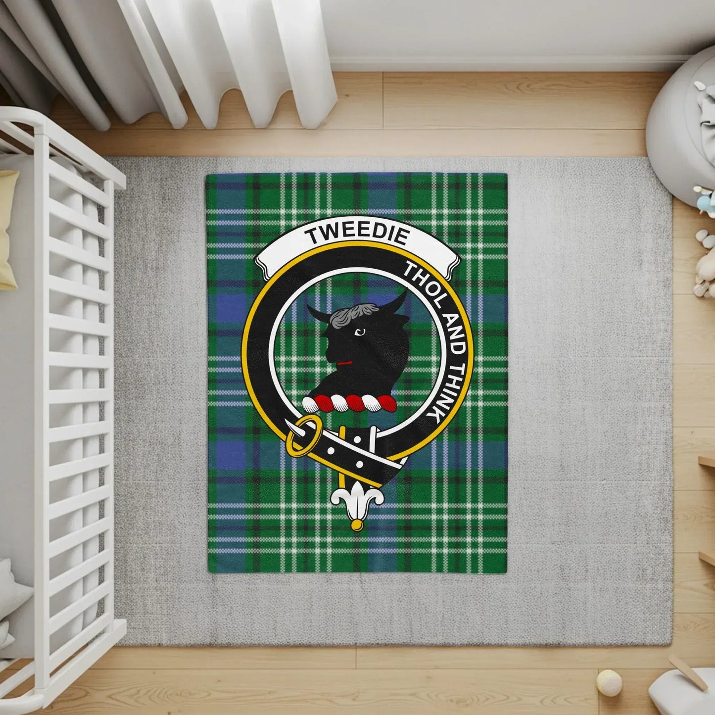 Personalized Tweedie Clan Crest Tartan Rug product